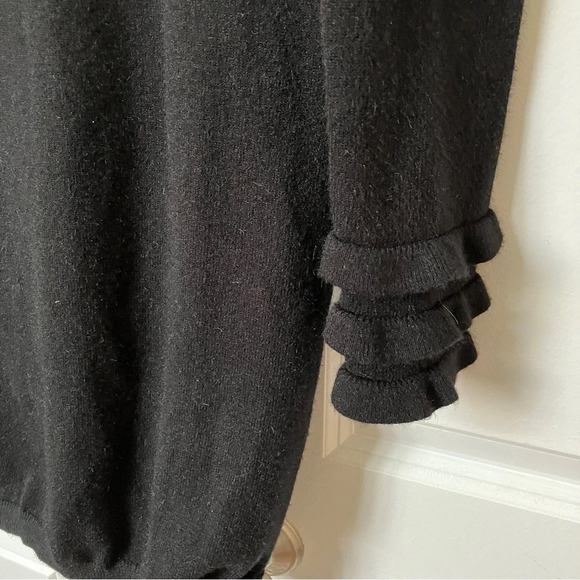 hr2  Holt Renfrew Black Soft Stretch Knit Ruffle Dress - Picture 5 of 8